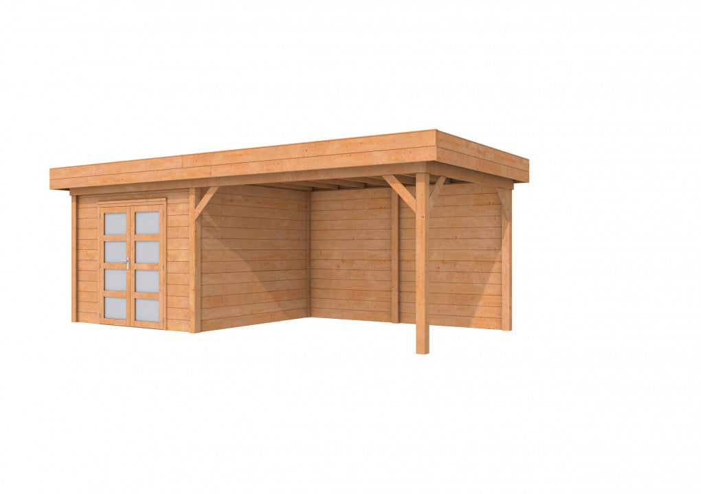 Douglas Topvision Roek, 298 x 298 en luifel 400 cm, kleurloos geïmpregneerd.