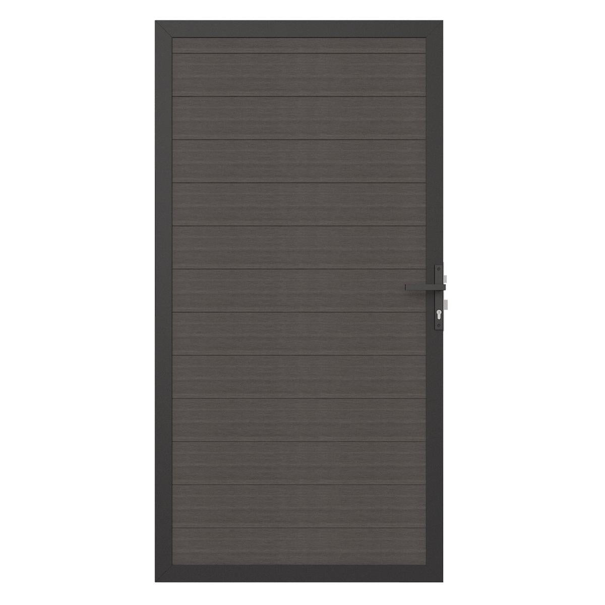 NewTechWood Co-extrusie composiet deur in aluminium frame, horizontaal, 100 x 195 cm, Silver Gray 1064263