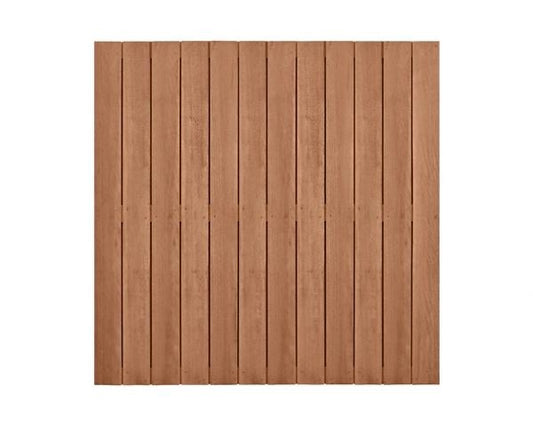 Hardhouten geschaafd plankenscherm design 28-planks 15 mm, recht verticaal, 180 x 180 cm 1064007