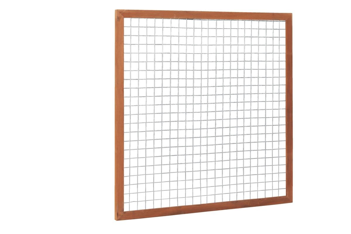 Hardhouten betonijzertrellis met maas 7,5 x 7,5 cm, in raamwerk 4,5 x 7,0 cm, 180 x 180 cm W14301
