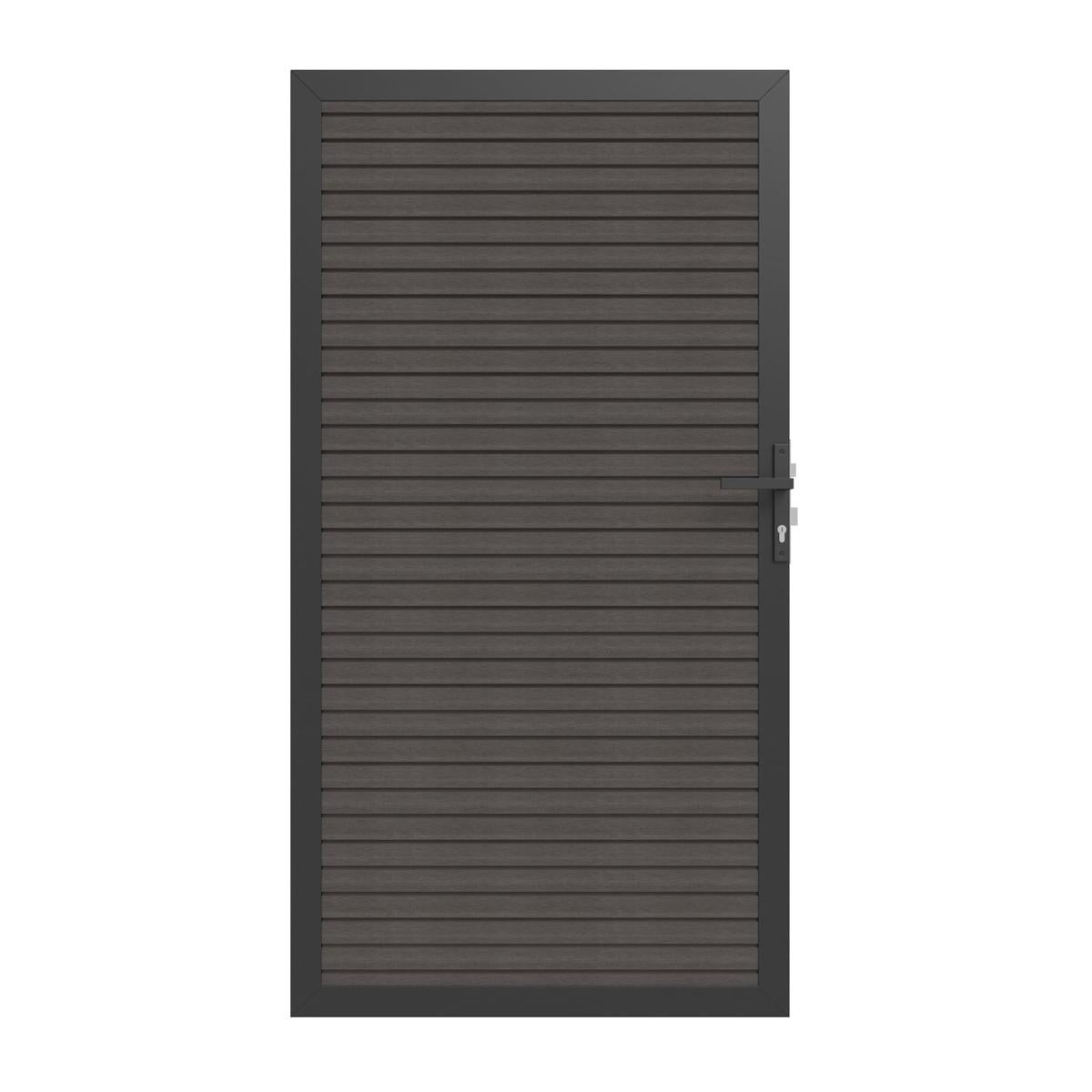 NewTechWood Co-extrusie composiet deur in aluminium frame, horizontaal triple, 100 x 195 cm, Silver Gray 1064265
