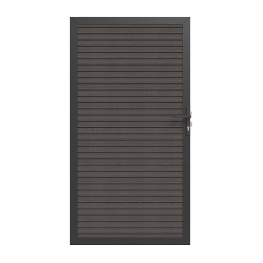 NewTechWood Co-extrusie composiet deur in aluminium frame, horizontaal triple, 100 x 195 cm, Silver Gray 1064265