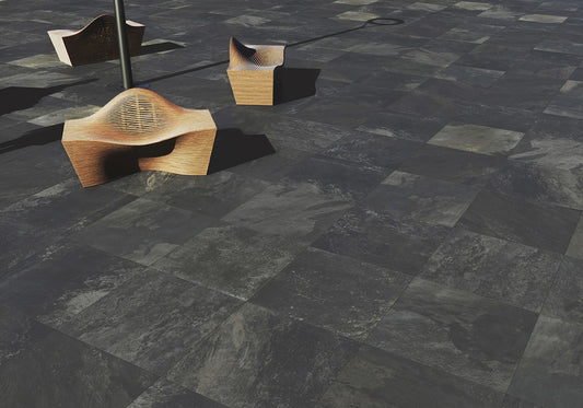 Cera3line 90x90x3cm Peacock black keramische tegel