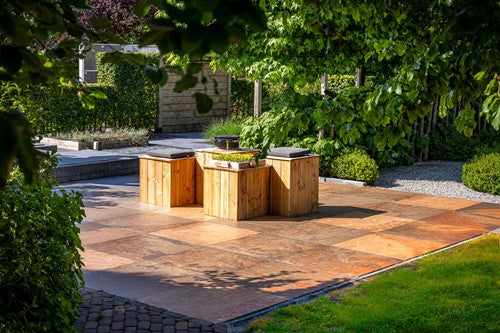 Cera3line 90x90x3cm Peacock copper keramische tegel