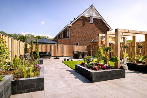 Cera3line Lux & Dutch 90x90x3cm Bologna dark grey keramische tegel