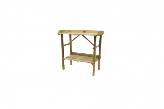 Tuinwerkbankje 95 x 90 x 45 cm (HxBxD), groen geïmpregneerd.