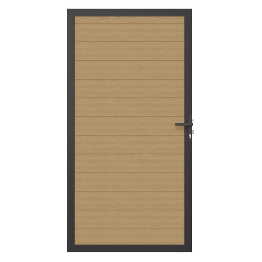 NewTechWood Co-extrusie composiet deur in aluminium frame, horizontaal, 100 x 195 cm, Red Cedar 1064635