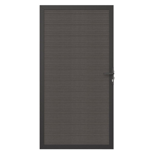 NewTechWood Co-extrusie composiet deur in aluminium frame, horizontaal, 100 x 195 cm, Silver Gray 1064263
