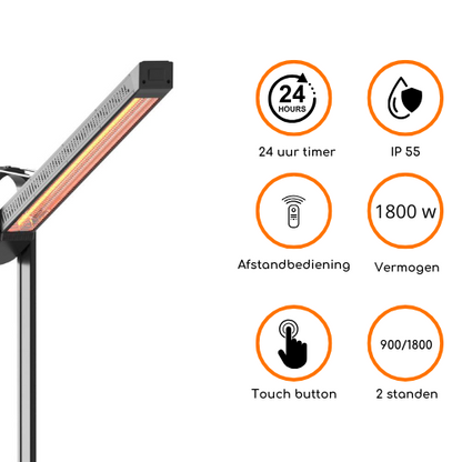 Heatix Terrasverwarmer 1800W - Staande Verwarming tafel model